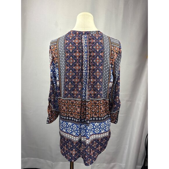 Daniel Rainn Womens Boho Patterned Blouse SP Multicolor Lightweight - Picture 4 of 6